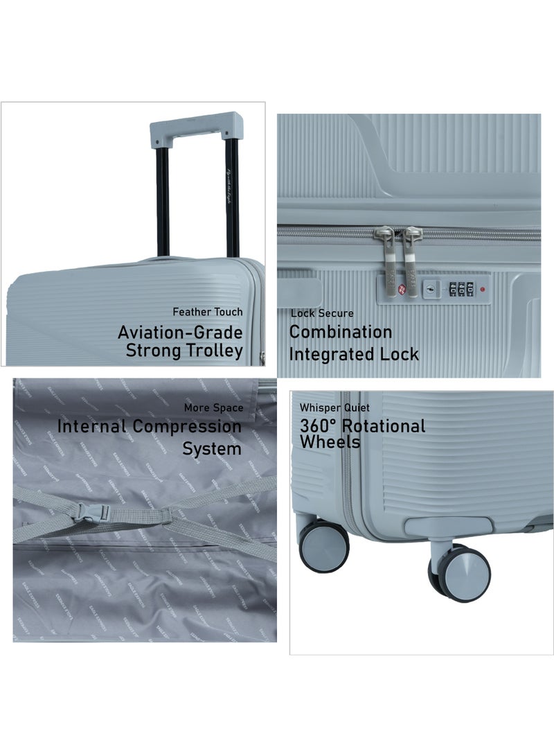 ايجل اكسبريس حقيبة سفر ترولي إيجل إكسبريس كروزر إيليت 24 بوصة، صلبة من البولي بروبيلين (PP)، لون فضي - Image 2